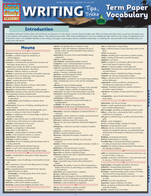Book cover for Writing Tips: Term Paper Vocabulary