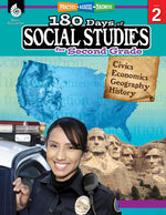 Book cover for 180 Days of Social Studies for Second Grade: Practice, Assess, Diagnose