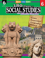 Book cover for 180 Days of Social Studies for Sixth Grade: Practice, Assess, Diagnose