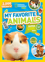 Book cover for National Geographic Kids My Favorite Animals Super Sticker Activity Book