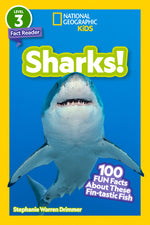 Book cover for National Geographic Readers: Sharks!: 100 Fun Facts about These Fin-Tastic Fish