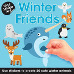 Book cover for First Sticker Art: Winter Friends: Use Stickers to Create 20 Cute Winter Animals