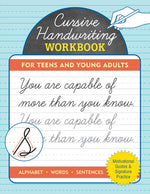 Book cover for Cursive Handwriting Workbook for Teens and Young Adults