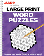 Book cover for AARP Large Print Word Puzzles: Improve Your Mental Fitness in Minutes a Day!