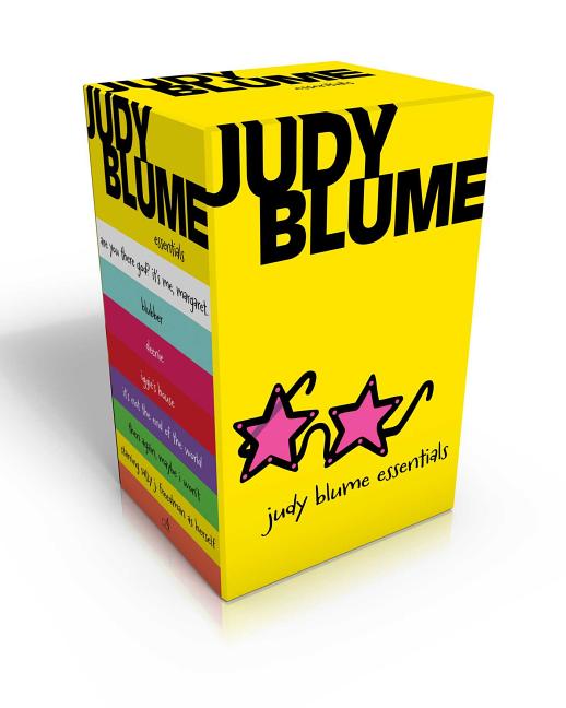 Book cover for Judy Blume Essentials (Boxed Set): Are You There God? It's Me, Margaret; Blubber; Deenie; Iggie's House; It's Not the End of the World; Then Again, Ma