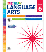 Book cover for Spectrum Language Arts Workbook, Grade 6
