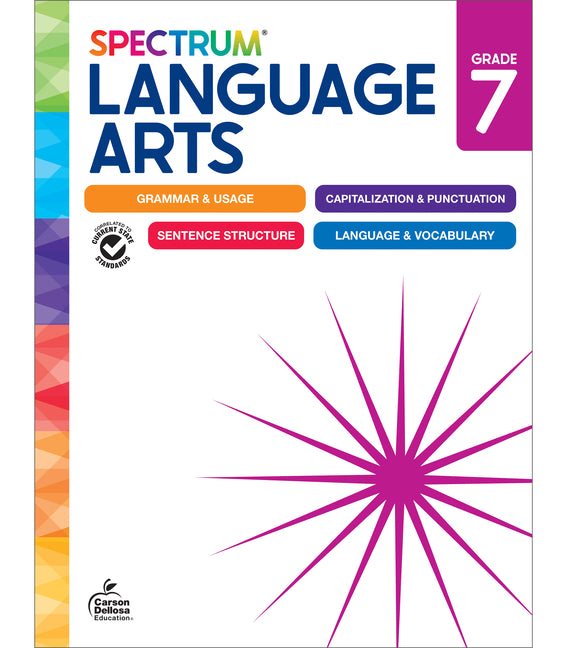 Book cover for Spectrum Language Arts Workbook, Grade 7