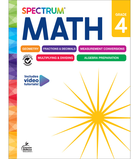 Book cover for Spectrum Math Workbook, Grade 4: Volume 5