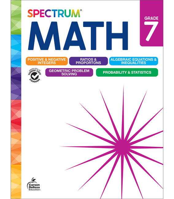 Book cover for Spectrum Math Workbook, Grade 7