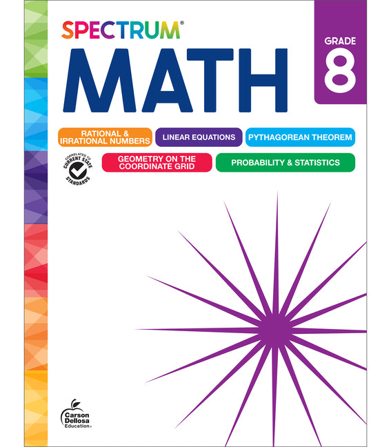 Book cover for Spectrum Math Workbook, Grade 8