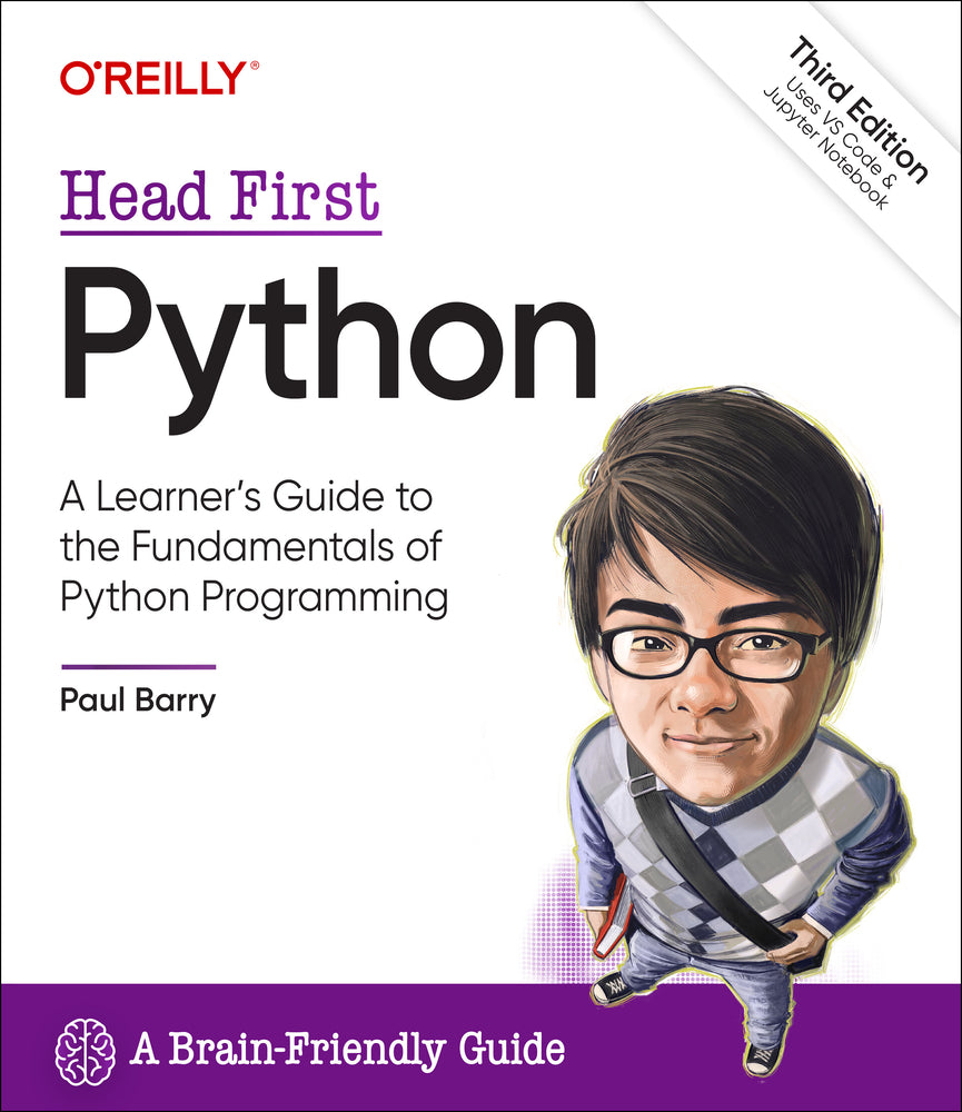 Book cover for Head First Python: A Learner's Guide to the Fundamentals of Python Programming, a Brain-Friendly Guide