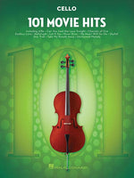 Book cover for 101 Movie Hits for Cello Sheet Music Songbook Instrumental Folio for All Levels Includes My Heart Will Go On, Mission Impossible, Eye of the Tiger, an