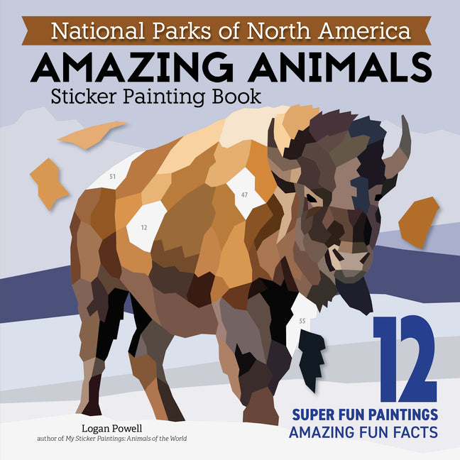 Book cover for National Parks of North America Amazing Animals Sticker Painting Book: 12 Super Fun Paintings