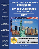 Book cover for Quick Civics Lessons from USCIS and Civics Flash Cards for Cut-Out