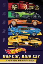 Book cover for Hot Wheels: One Car, Blue Car: A Numbers and Colors Book (a Mattel Hot Wheels Shaped Novelty Board Book for Toddlers)