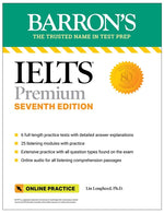 Book cover for Ielts Premium: 6 Practice Tests + Comprehensive Review + Online Audio, Seventh Edition