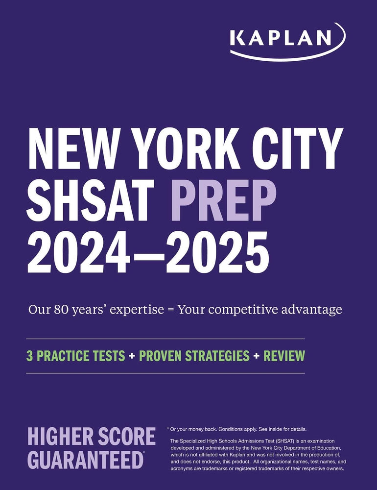 Book cover for New York City Shsat Prep 2024-2025: 3 Practice Tests + Proven Strategies + Review