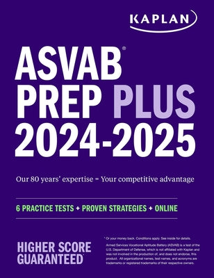 Book cover for ASVAB Prep Plus 2024-2025: 6 Practice Tests + Proven Strategies + Online + Video