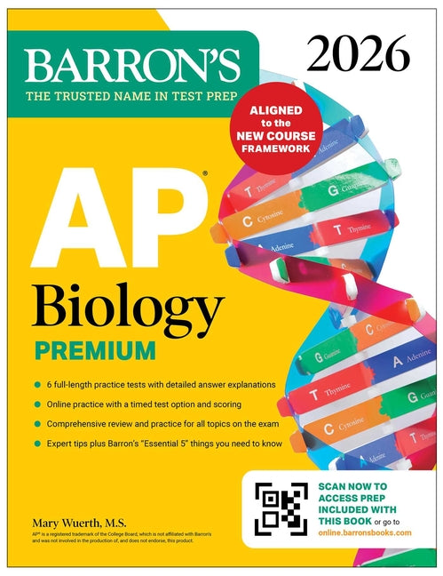 Book cover for AP Biology Premium, 2026: Prep Book with 6 Practice Tests + Comprehensive Review + Online Practice