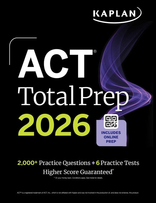 Book cover for ACT Total Prep 2026: Includes 6 Full Length Tests, 2,000+ Practice Questions + Online Access to a 500+ Question Bank & Video Tutorials