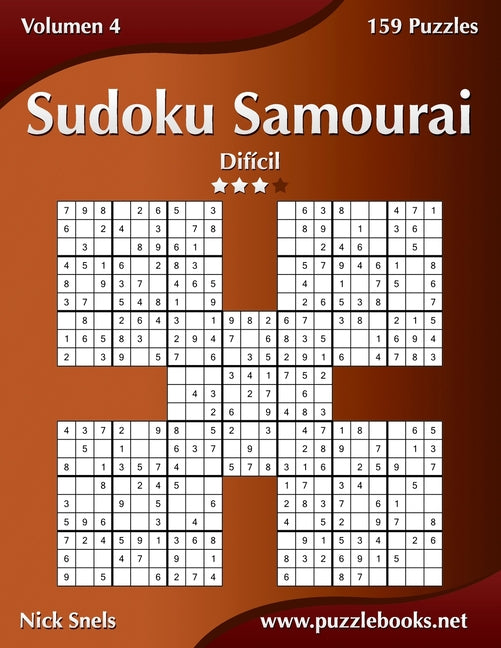 Book cover for Sudoku Samurai - Difícil - Volumen 4 - 159 Puzzles