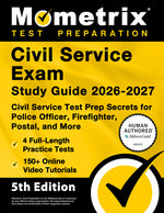 Book cover for Civil Service Exam Study Guide 2026-2027 - 4 Full-Length Practice Tests, 200+ Online Video Tutorials, Civil Service Test Prep Secrets for Police Offic