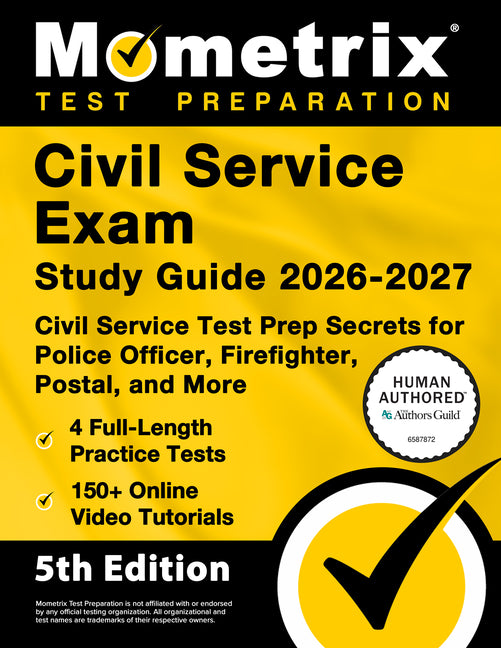 Book cover for Civil Service Exam Study Guide 2026-2027 - 4 Full-Length Practice Tests, 200+ Online Video Tutorials, Civil Service Test Prep Secrets for Police Offic