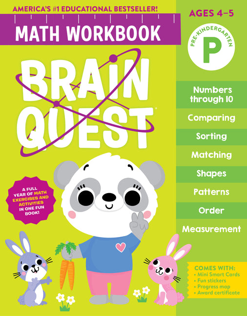 Book cover for Brain Quest Math Workbook: Pre-Kindergarten