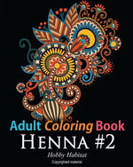 Book cover for Adult Coloring Book: Henna #2: Coloring Book for Adults Featuring 50 Inspirational Henna Paisley Designs