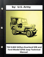 Book cover for TM 9-803 Willys-Overland MB and Ford Model GPW Jeep Technical Manual