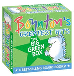 Book cover for Boynton's Greatest Hits the Big Green Box (Boxed Set): Happy Hippo, Angry Duck; But Not the Armadillo; Dinosaur Dance!; Are You a Cow?