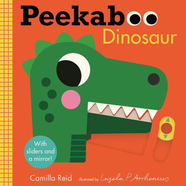 Book cover for Peekaboo: Dinosaur: (An Interactive Board Book for Babies & Toddlers with Mirror & Sliders to Push, Pull, or Turn. Cute Artwork Includes Friendly Dino