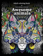 Book cover for Adult Coloring Book: Awesome animals
