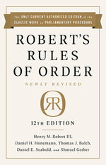 Book cover for Robert's Rules of Order Newly Revised, 12th Edition