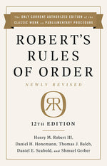 Book cover for Robert's Rules of Order Newly Revised, 12th Edition