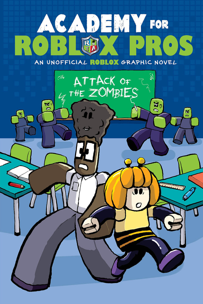 Book cover for Attack of the Zombies (Academy for Roblox Pros Graphic Novel #1)