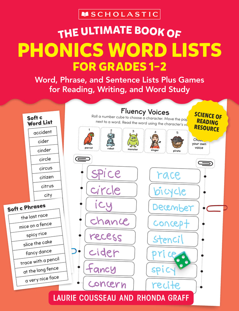 Book cover for The Ultimate Book of Phonics Word Lists: Grades 1-2: Games & Word Lists for Reading, Writing, and Word Study