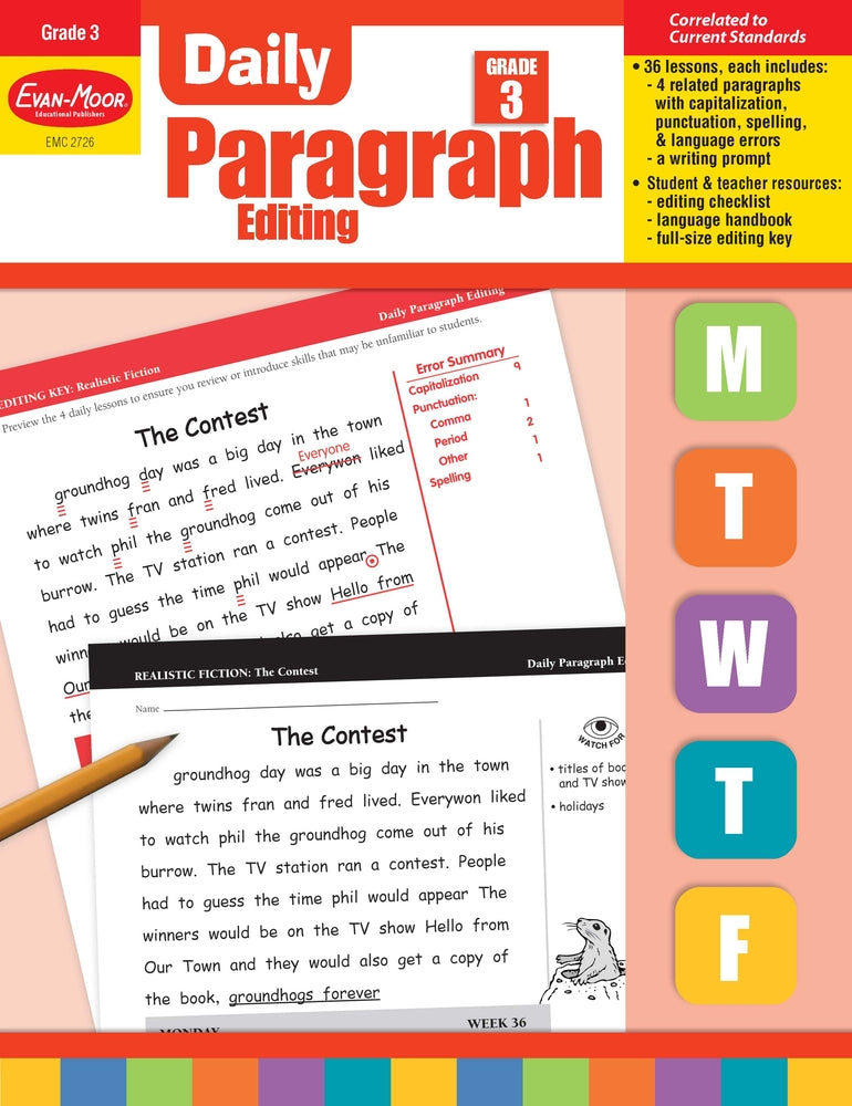 Book cover for Daily Paragraph Editing, Grade 3 Teacher Edition
