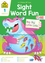 Book cover for School Zone Sight Word Fun Grade 1 Workbook