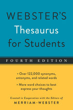 Book cover for Webster's Thesaurus for Students, Fourth Edition