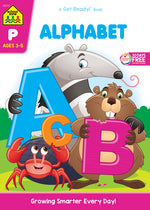 Book cover for School Zone Alphabet 64-Page Workbook