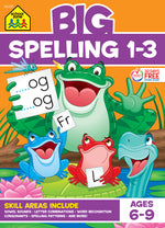 Book cover for School Zone Big Spelling 1-3 Workbook