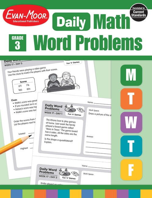 Book cover for Daily Word Problems Math, Grade 3 Teacher Edition (Teacher)