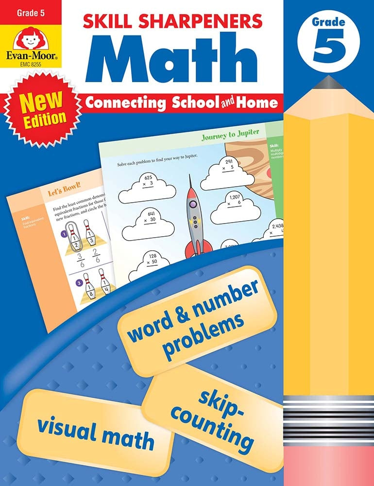 Book cover for Skill Sharpeners: Math, Grade 5 Workbook