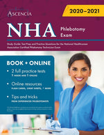 Book cover for NHA Phlebotomy Exam Study Guide: Test Prep and Practice Questions for the National Healthcareer Association Certified Phlebotomy Technician Exam