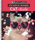 Book cover for Brain Games - Sticker by Number: Cat-Itude