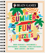 Book cover for Brain Games - Summer Fun Puzzles (#3): Word Searches, Crosswords, Cryptograms, Anagrams, Mind Stretchers, Word Ladders, and More! Volume 3