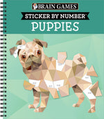 Book cover for Brain Games - Sticker by Number: Puppies