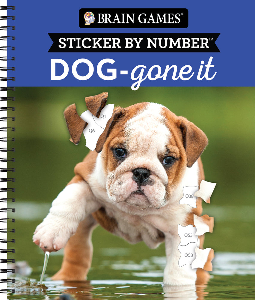 Book cover for Brain Games - Sticker by Number: Dog-Gone It (28 Images to Sticker)