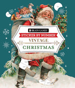 Book cover for Brain Games - Sticker by Number - Vintage: Christmas (28 Images to Sticker)